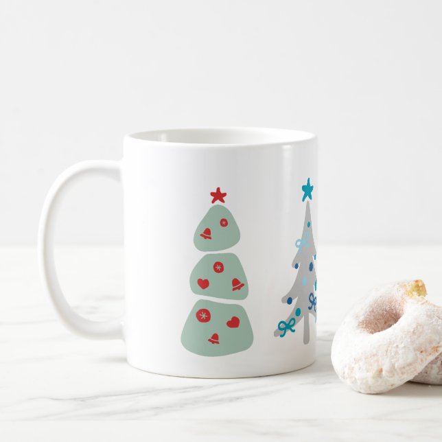 Nordic Hygge Forest Pattern Coffee Mug (With Donut)