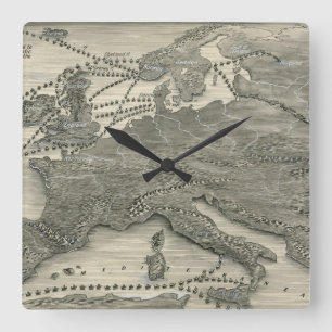 Nordic Invasions Square Wall Clock