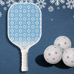 Nordic Knit Pattern Blue White Personalised Text Pickleball Paddle<br><div class="desc">Play in style with this pickleball paddle featuring a classic nordic knit pattern one side and beautiful blue background on the other side. Add your custom text to personalise - name, monogram, club name, phone number, etc. You're sure to take your game up a notch with this paddle that's perfect...</div>