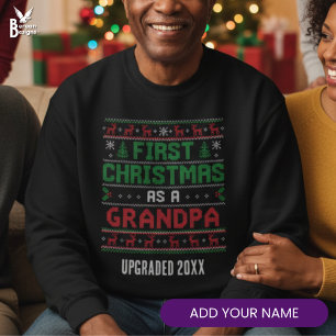 Nordic Knit Style FIRST CHRISTMAS AS GRANDPA Sweatshirt