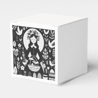 Nordic lady with Easter Egg Hunting Basket Favour Box