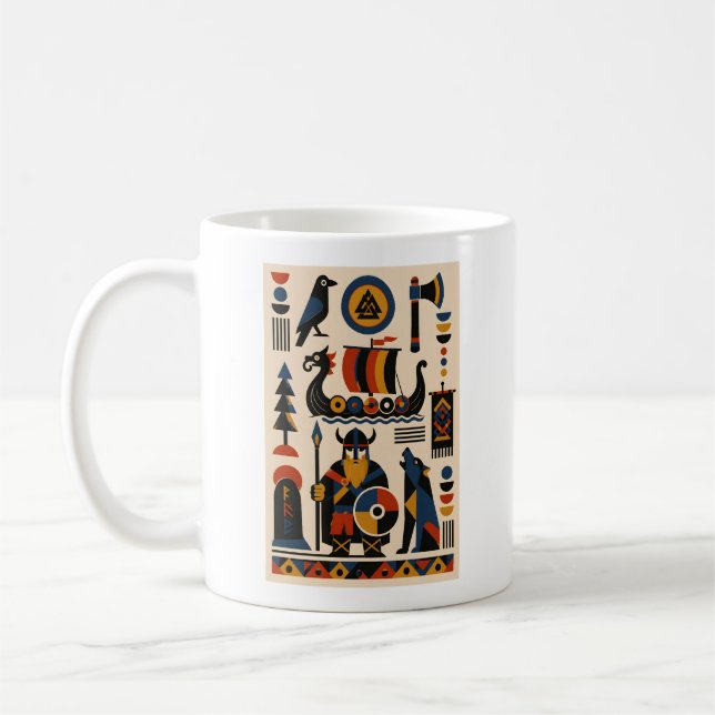 Nordic Legends – Geometric Art Mug (Left)