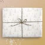 Nordic Light Tan Christmas Trees White Wrapping Paper<br><div class="desc">This creamy white gift wrap features a festive Nordic woodland scene with tan Christmas trees and tiny golden stars. It is ready to add a touch of magic and wonder to your winter holiday celebrations with your loved ones. Original artwork by Marketa Stengl.</div>