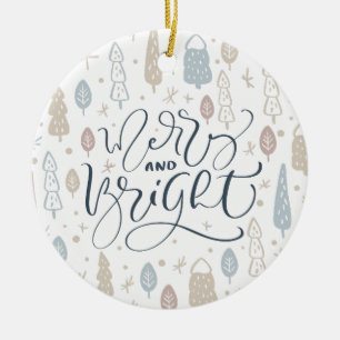 Nordic Merry Christmas Family Photo Christmas  Ceramic Tree Decoration