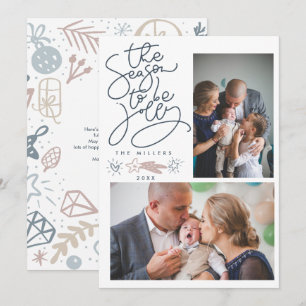 Nordic Merry Christmas Family Photo Christmas  Holiday Card