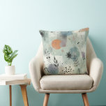 Nordic Mist Botanical Throw Pillow<br><div class="desc">Bring a sense of calm to your home with the "Nordic Mist" throw pillow, a perfect blend of Scandinavian minimalism and organic beauty. This design features delicate line-art botanicals layered over soft, muted washes of sage green, dusty blue, and a warm terracotta sun. With its clean aesthetic and earthy palette,...</div>