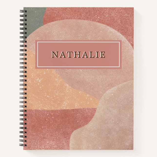 Nordic Modern Abstract Shapes Name Notebook (Front)