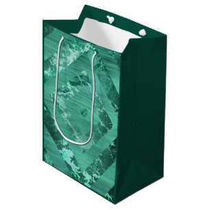 Nordic Molten Jade   Abstract Geometric Green Medium Gift Bag