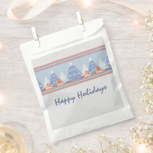 Nordic Mountain Scene Customisable Holiday  Favour Bags