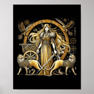 Nordic Mythic Creations Freyja Norse Goddess Of Lo Poster