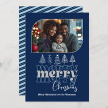 Nordic Night Modern Retro Doodle Christmas Photo