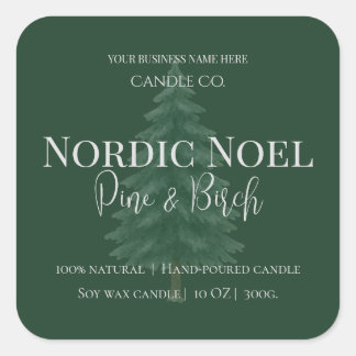 Nordic Noel Pine & Birch Candle Label