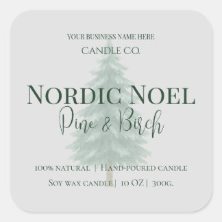 Nordic Noel Pine & Birch Candle Label
