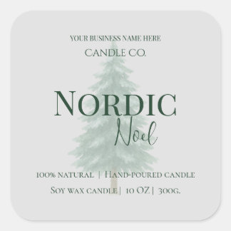 Nordic Noel Pine & Birch Candle Label