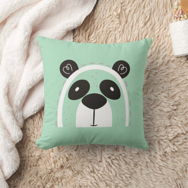 Nordic Panda Face  Cushion (Blanket)