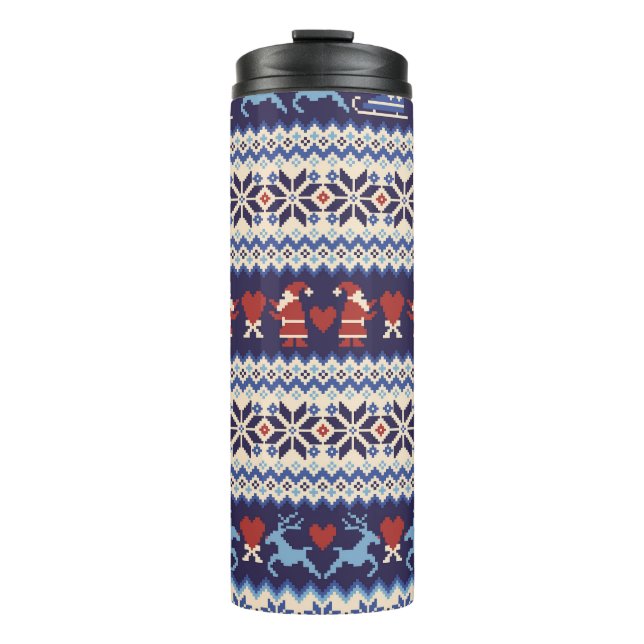 Nordic Pattern: Charming Illustration Thermal Tumbler (Front)