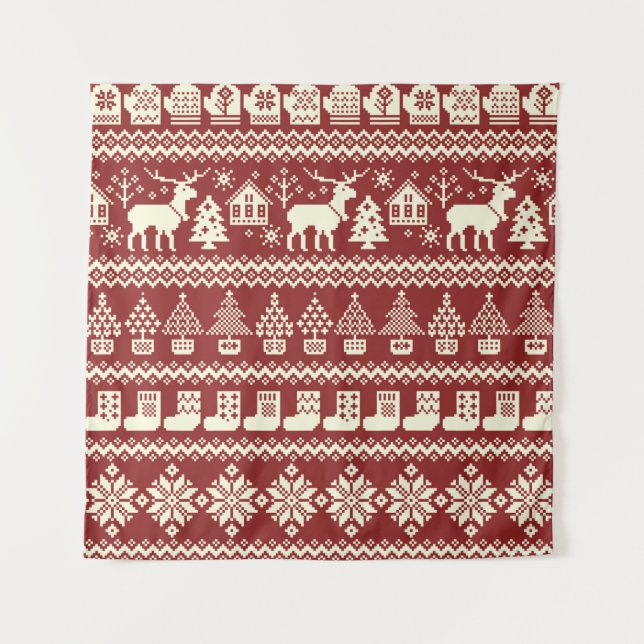 Nordic pattern illustration tapestry (Front)