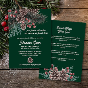 Nordic Pine Favourite Things Bridal Shower Invitation