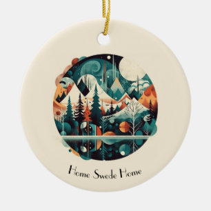 Nordic Pines & Peaks, custom Ceramic Tree Decoration