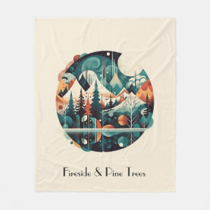 Nordic Pines & Peaks, custom Fleece Blanket