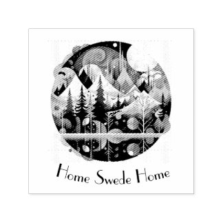 Nordic Pines & Peaks, custom Self-inking Stamp