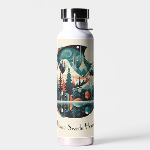 Nordic Pines & Peaks, custom Water Bottle