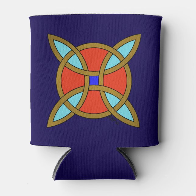 Nordic Protection from Witchcraft or Witch's Knot Can Cooler (Front)