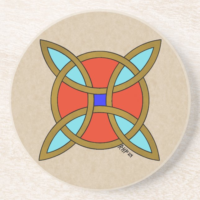 Nordic Protection from Witchcraft or Witch's Knot Coaster (Front)