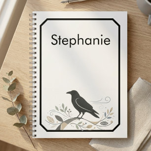 Nordic Raven Name Nature Lover Gift Notebook