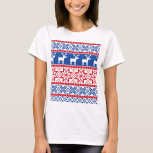 Nordic Reindeer and Snowflakes T-Shirt