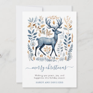 Nordic Reindeer Merry Christmas Holiday Card