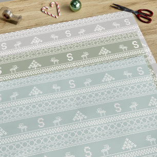 Nordic Reindeer Pattern Wrapping Paper Sheets