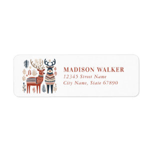 Nordic Reindeers Return Address Labels