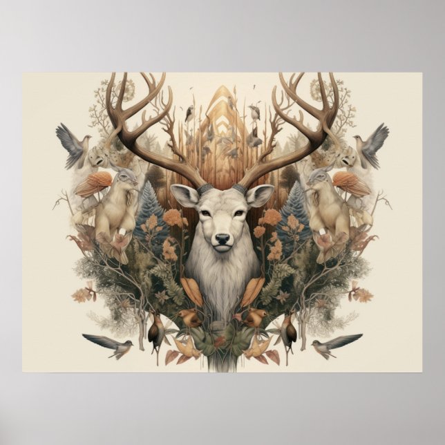 Nordic Retro Pagan Art Print/Poste Poster (Front)