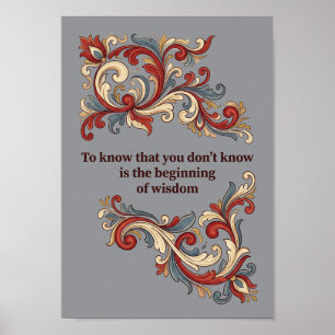 Nordic Rosemaling Poster, Wisdom Quote Wall Art