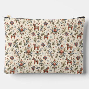 Nordic Rosmaling Norwegian Folk Art Accessory Pouch