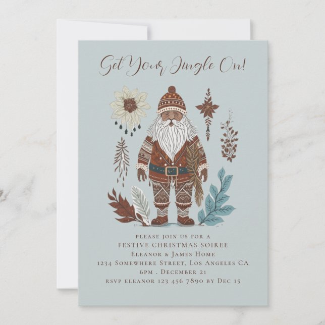 Nordic Santa Merry Christmas Invitation (Front)