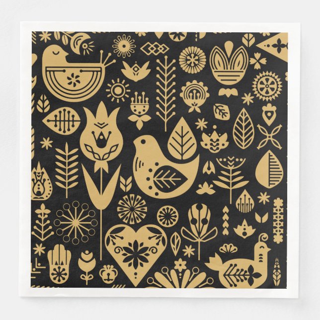 Nordic Scandinavian Christmas Decorations Napkin (Front)