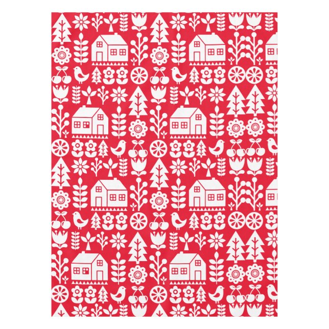 Nordic Scandinavian Christmas Decorations Tablecloth (Front)