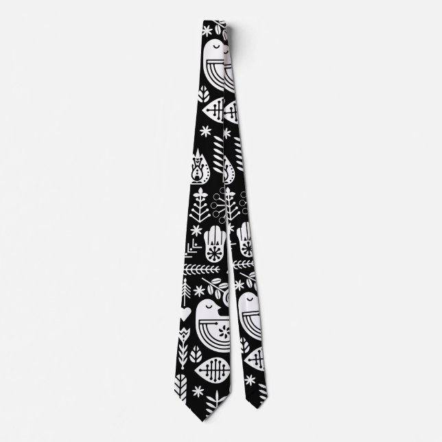 Nordic Scandinavian Christmas  Tie (Front)