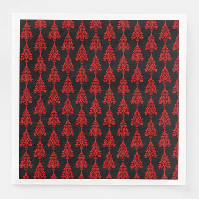 Nordic Scandinavian Christmas Tree Decorations Napkin (Front)