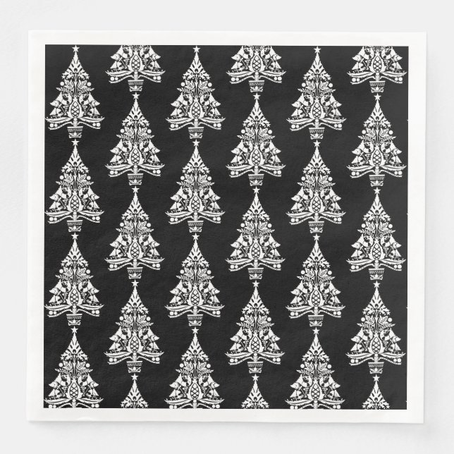 Nordic Scandinavian Christmas Tree Decorations Napkin (Front)