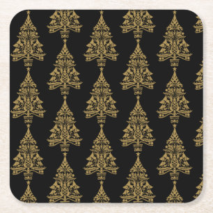 Nordic Scandinavian Christmas Tree Decorations Square Paper Coaster