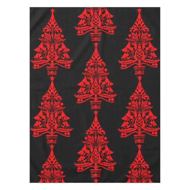 Nordic Scandinavian Christmas Tree Decorations Tablecloth (Front)