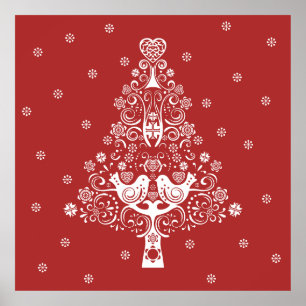 Nordic Scandinavian Christmas Tree Magic Poster