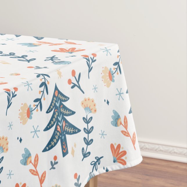 Nordic Scandinavian Christmas Tree Pattern Tablecloth (In Situ)