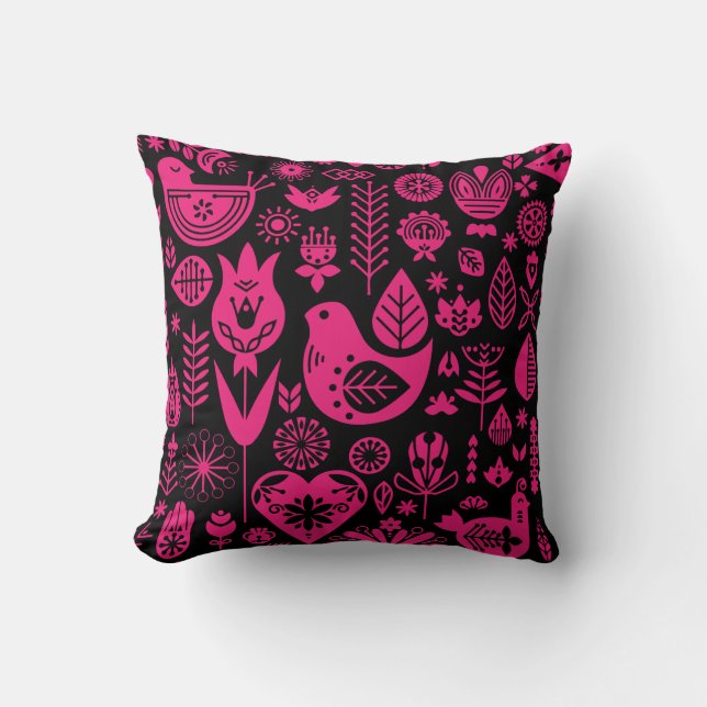 Nordic Scandinavian Folk Pattern Art   Cushion (Front)