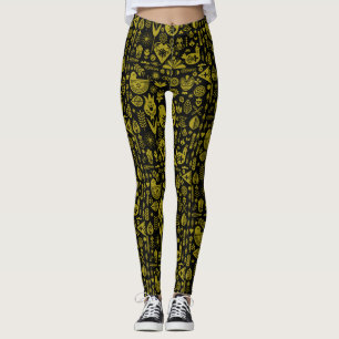 Nordic Scandinavian Folk Pattern Art Leggings