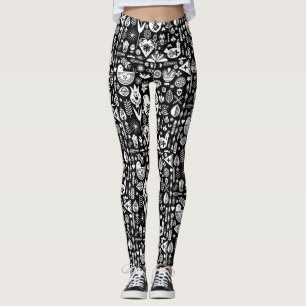 Nordic Scandinavian Folk Pattern Art   Leggings