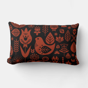 Nordic Scandinavian Folk Pattern Art Lumbar Cushion